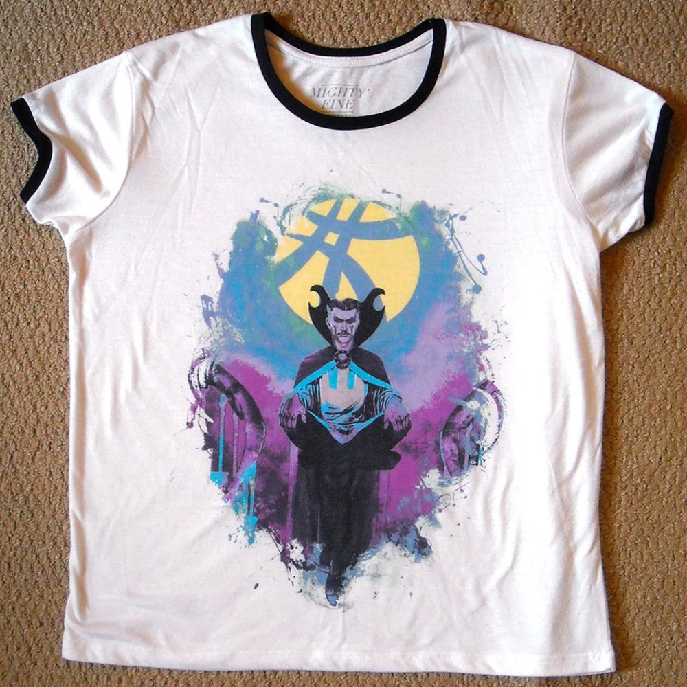 Marvel Doctor Stange womens XL ringer tee comic cover art paint magic multiverse - Picture 1 of 1